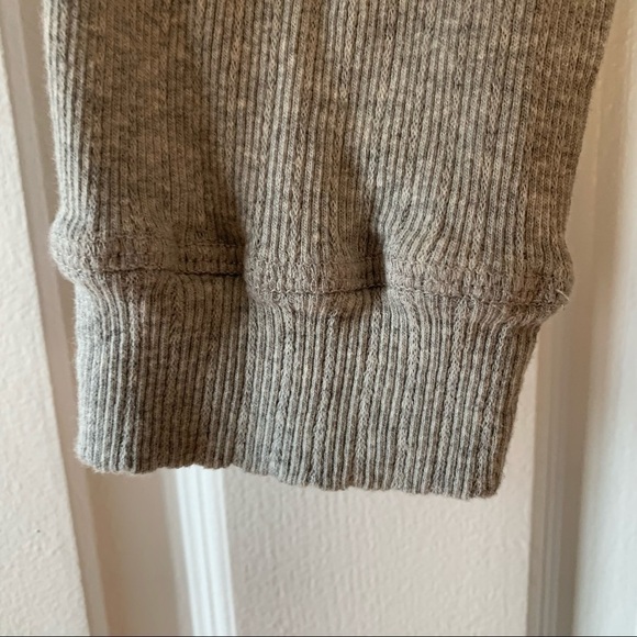 Monrow Heather Pointelle Cowl Raglan Sweatshirt Grey - Picture 5 of 9